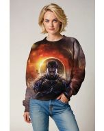 Black Panther Wakanda Forever Sunset Glow Marvel Design Crewneck Sweatshirt