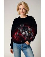 Venom & Symbiotes Dark Red & Black Marvel Design Crewneck Sweatshirt