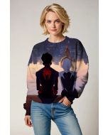 Spider-Man Across the Spider-Verse Skyline Sunset Marvel Design Crewneck Sweatshirt