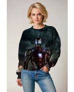 Iron Man Arc Reactor Glow Black & Red Marvel Design Crewneck Sweatshirt