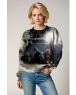 Batman and Supergirl Dark Smoke DC Heroes Design Crewneck Sweatshirt