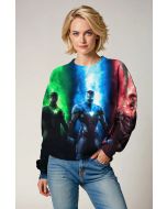 Captain America Iron Man Thor Tri-Color Marvel Heroes Crewneck Sweatshirt