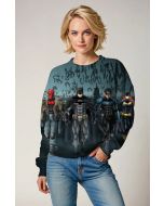 Nightfall Crusaders Sweatshirt – Batman Family Graphic in Gray-Black