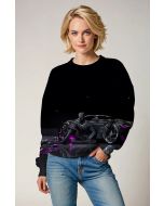 Crewneck Sweatshirt: Urban Legend Sweatshirt – Black Panther with Sports Car Graphic