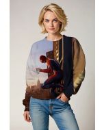 Spider-Man Rooftop Moment Sweatshirt – Golden Hour Urban Scene Crewneck