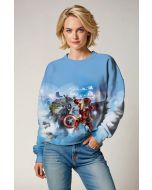 Cloud Burst Crewneck – Blue Avengers Cartoon Sweatshirt