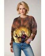 Adam the Warlock Graphic Crewneck Sweatshirt - Bold Brown & Gold Design