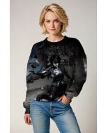 Deadpool Domino Casting Graphic Crewneck Sweatshirt - Bold Black & White Design