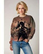 Domino (Neena Thurman) Graphic Crewneck Sweatshirt - Bold Brown & Black Design