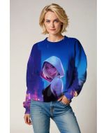 Blue Spider-Woman Crewneck Sweatshirt – Stylish & Cozy Superhero Wear