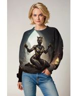 Black Panther Gray Crewneck Sweatshirt – Bold Heroic Design