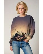 Danielle Moonstar: Empowering Comic-Inspired Crewneck Sweatshirt in Charcoal Gray