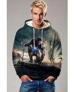 Iron Man Armor Graphic Hoodie – Dark Green & Black