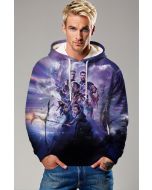 Purple Avengers Endgame Graphic Zip‑Up Hoodie