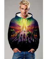 Black & Multicolor Asgard Path Graphic Hoodie