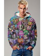 Multicolor Cartoon Characters Hoodie 