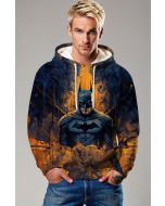 Dark Blue & Orange Batman Graphic Hoodie