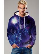 Dark Purple Heroic Warrior Graphic Hoodie