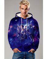 Dark Blue Avengers Galaxy Graphic Hoodie 