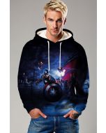 Dark Blue Captain America & Avengers Night Battle Hoodie