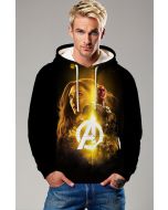Black Avengers Golden Glow Pullover Hoodie