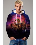 Dark Blue Avengers Galaxy Battle Hoodie