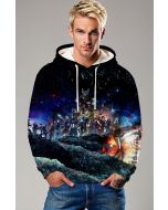 Dark Blue Avengers Galactic Battle Hoodie