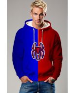  Spider Logo Split Red & Blue Hoodie