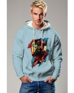 Iron Hero Polygon Art Apparel – Light Blue Pullover Hoodie