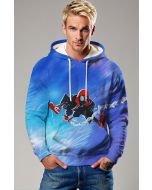 Spider Swing Streetwear – Electric Blue Pullover Hoodie