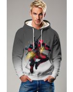 Gray & White Deadpool Pullover Hoodie – Explosive Streetwear