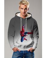 Gray & White Spider‑Man Pullover Hoodie – Urban Action Style