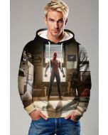 Dark Brown & Black Spider‑Man Room Scene Pullover Hoodie – Cozy Hero Look