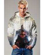 Light Gray Dark Superman Pullover Hoodie – Power and Comfort Combined