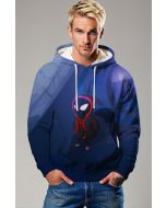 Blue Chibi Spider‑Man Pullover Hoodie – Cozy Hero Streetwear