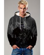 Batman Dark Knight Graphic Hoodie – Stormy Charcoal Gray Style