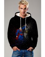 Black Superman vs Batman Battle Graphic Pullover Hoodie