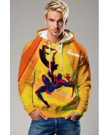Orange Spider Graphic Pullover Hoodie