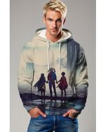 Beige Hero Trio Scenic Pullover Hoodie
