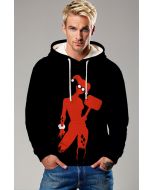 Black Harley Quinn Silhouette Pullover Hoodie