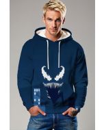 Deep Blue Venom Face Hoodie – Bold Villain Style