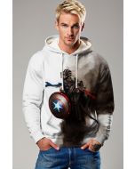 White Gradient Knight Captain America Hoodie