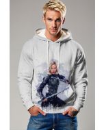 White Black Widow Pullover Hoodie – Watercolor Assassin Design