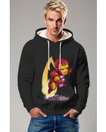 Black Iron Flight Pullover Hoodie – Chibi Iron Man Rocket Edition