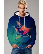 Blue Gradient Pullover Hoodie – Prism Burst 3D Art Graphic