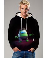 Black Pullover Hoodie – Green Gamer Alien Character Design