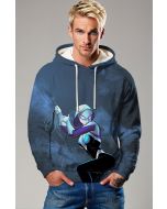 Dark Blue Pullover Hoodie – Spider Girl Hero in Action Pose