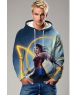 Blue-Gold Pullover Hoodie – Radiant Lasso Warrior Design
