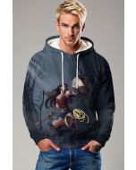 Deep Blue Pullover Hoodie – Anime Wonder Warrior Design