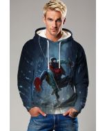 Dark Blue Pullover Hoodie – Miles Swing Action in the City